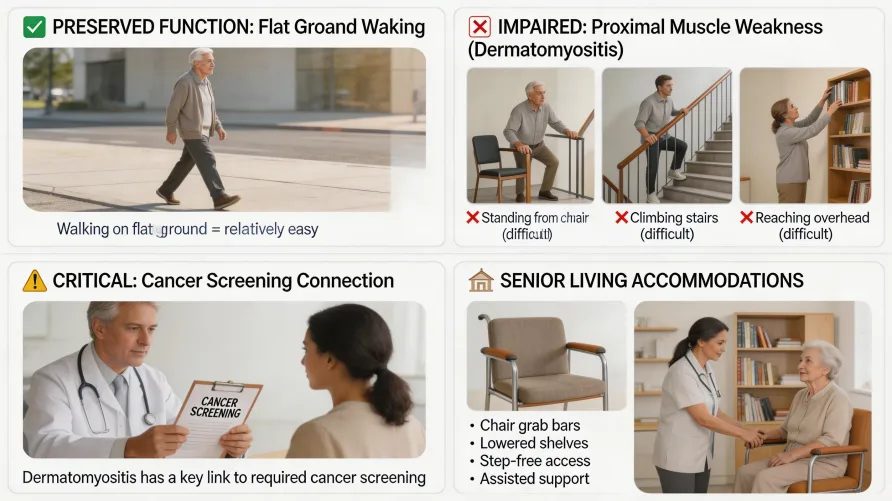 Dermatomyositis & Senior Living: When Progressive Muscle Weakness Requires Help