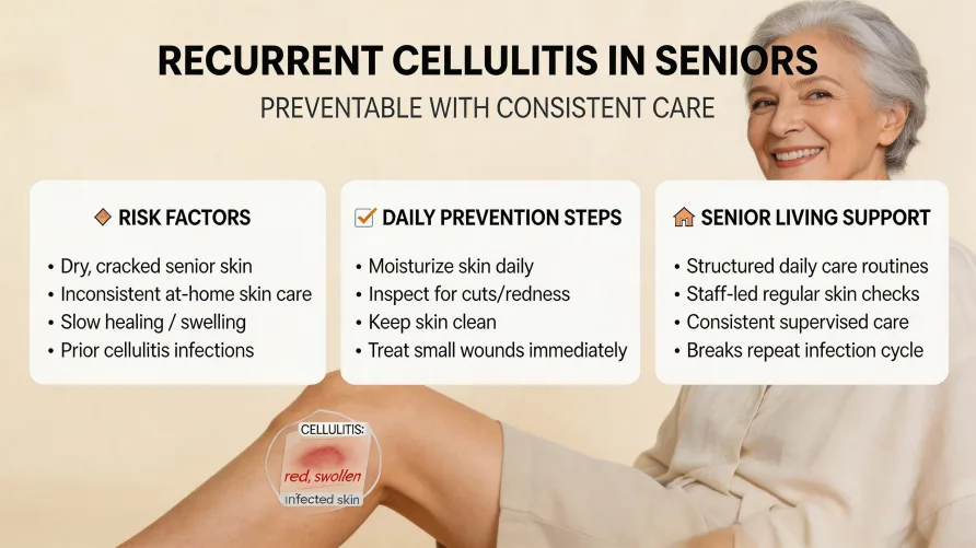 Recurrent Cellulitis and Senior Living: When Chronic Skin Infections Require Ongoing Support